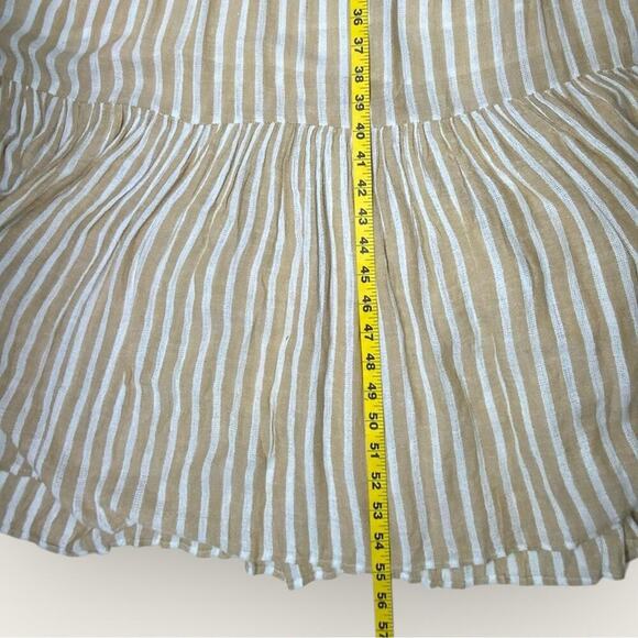 NWT | Elan | Khaki Stripe Spaghetti Strap Maxi Dress | White/Beige | Small - Picture 11 of 12